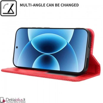 Dirbtinės odos atverčiamas dėklas su skyreliais - raudonas (Xiaomi 17) Dirbtinės odos atverčiamas dėklas su skyreliais - raudonas (Xiaomi 17)